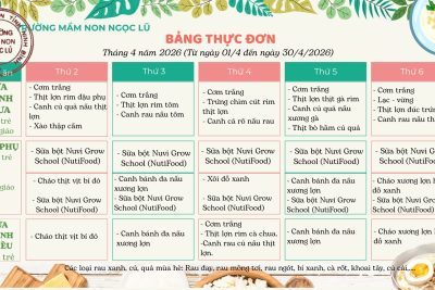 Thực đơn tháng 4 năm 2026